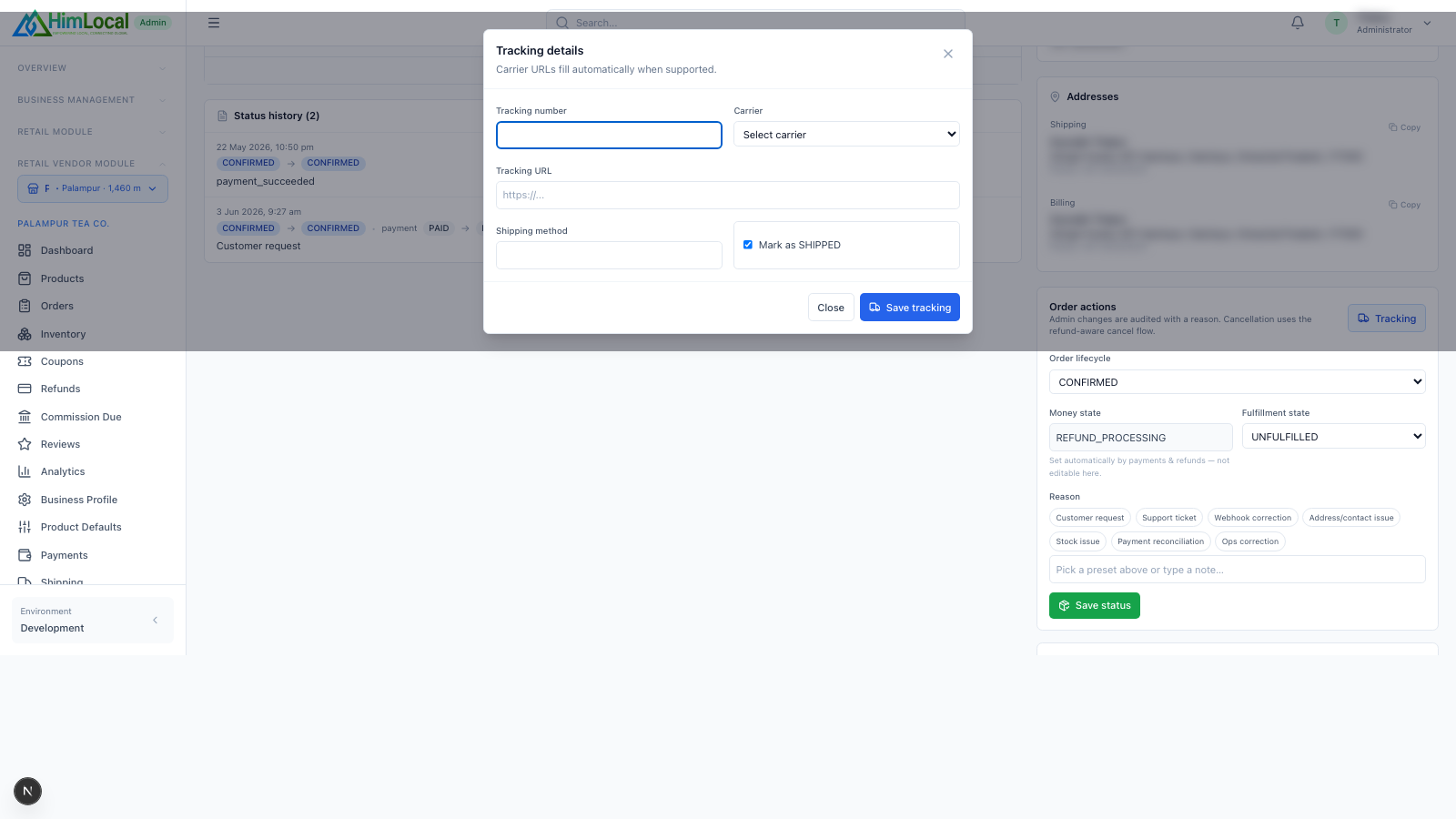 Add tracking