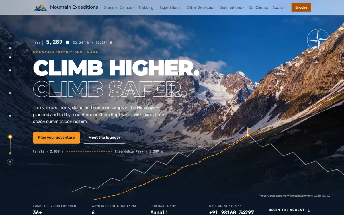 Mountain Expeditions website