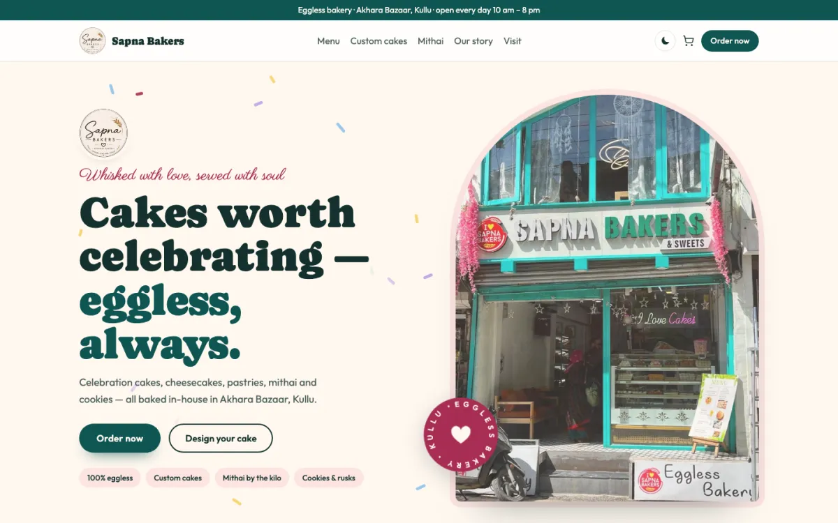 Sapna Bakers website