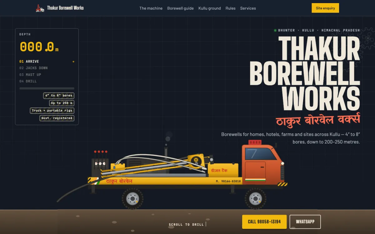 Thakur Borewell Works website