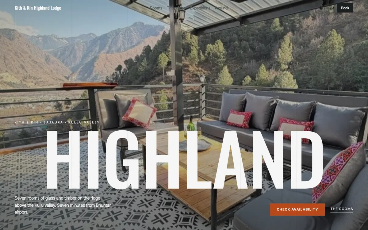 Kith & Kin Highland Lodge — a demo website built on HimLocal