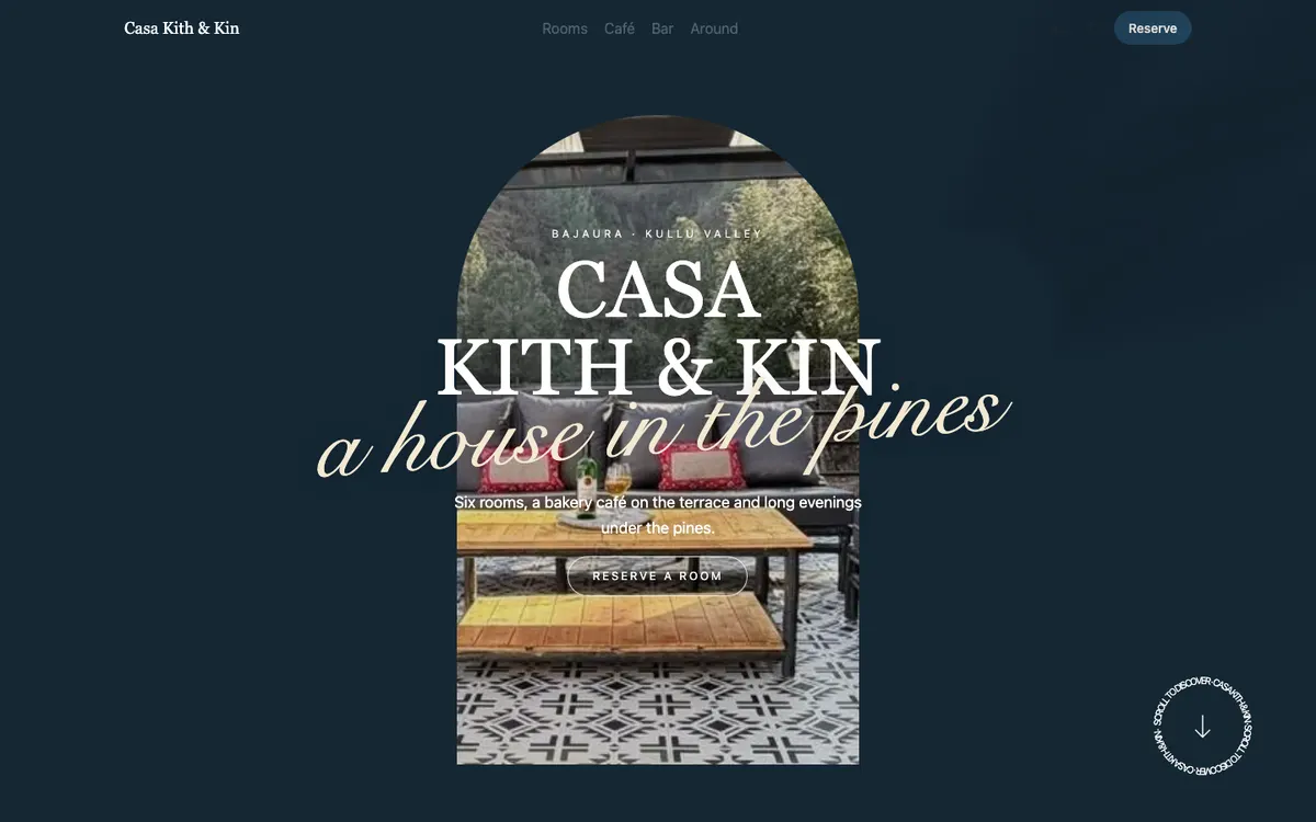 Casa Kith & Kin — a demo website built on HimLocal