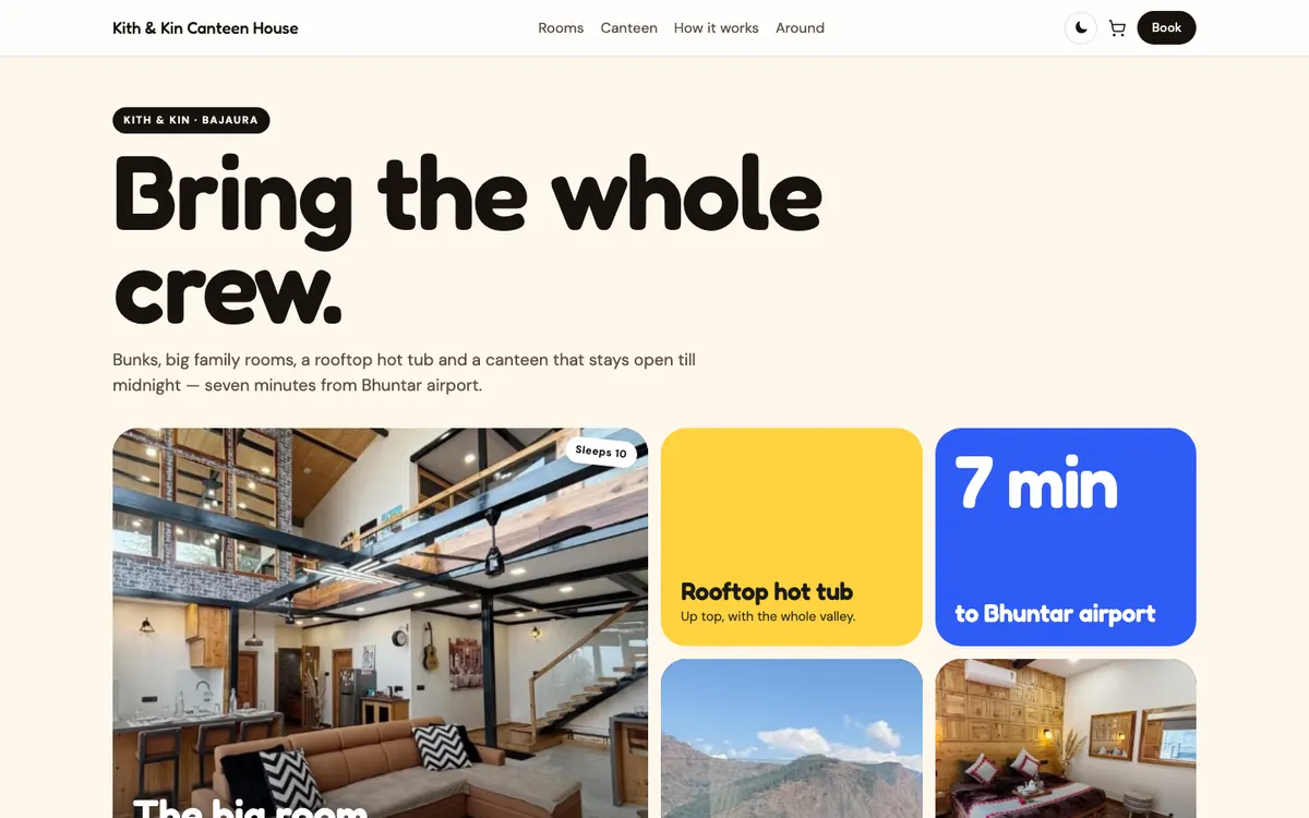 Kith & Kin Canteen House — a demo website built on HimLocal