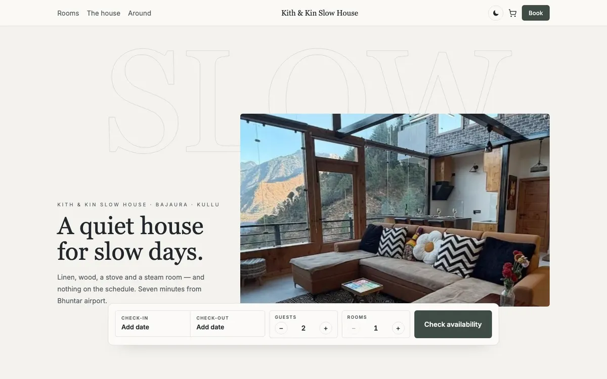 Kith & Kin Slow House — a demo website built on HimLocal
